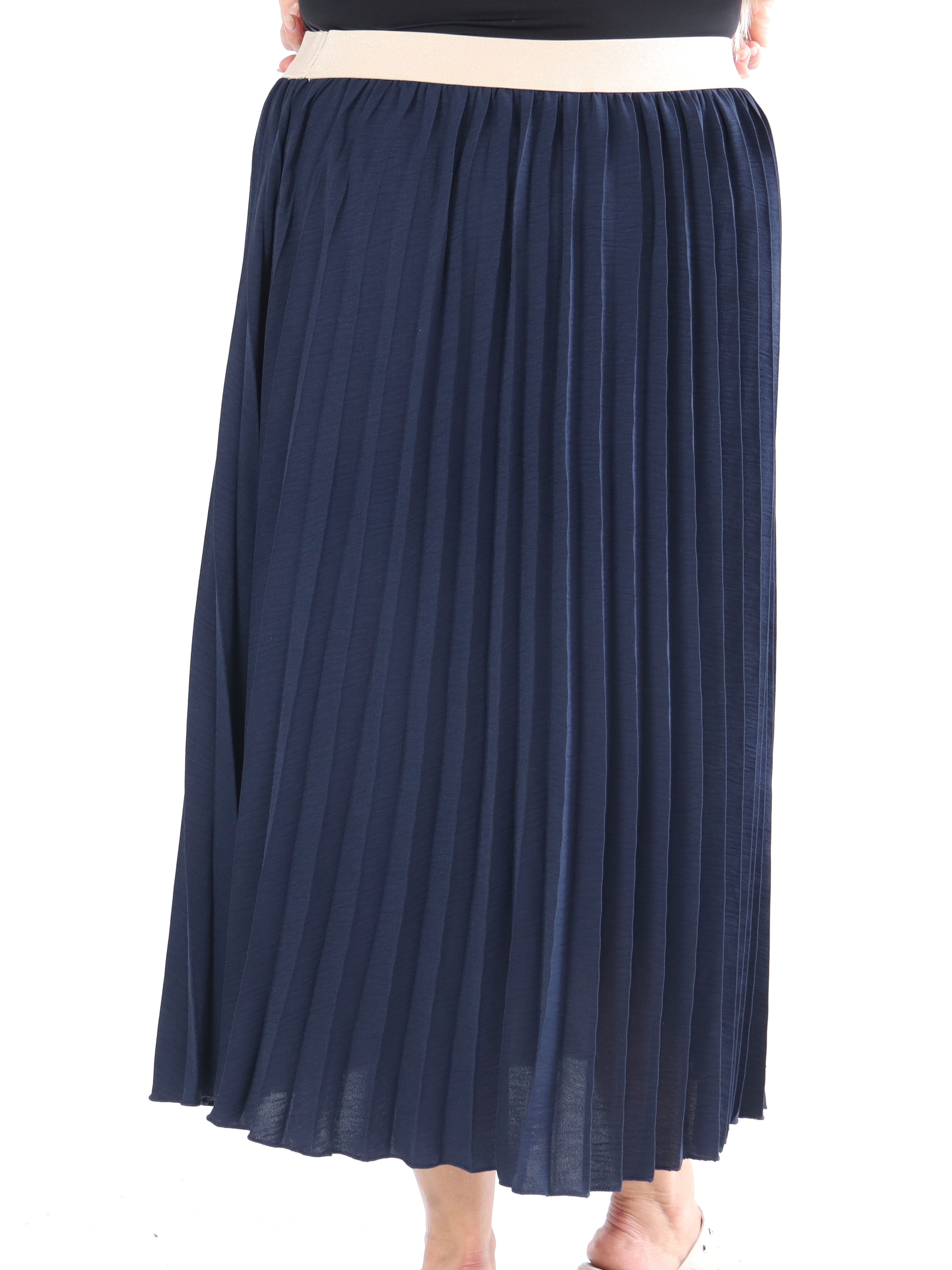 Mirjana - Lång plisserad kjol i stora storlekar